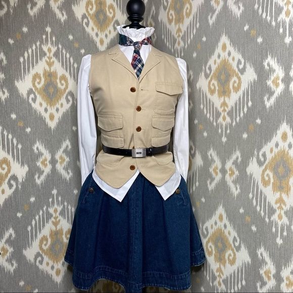 Ralph Lauren Blue Label Jackets & Blazers - Ralph Lauren Khaki Cotton Twill Utility Vest